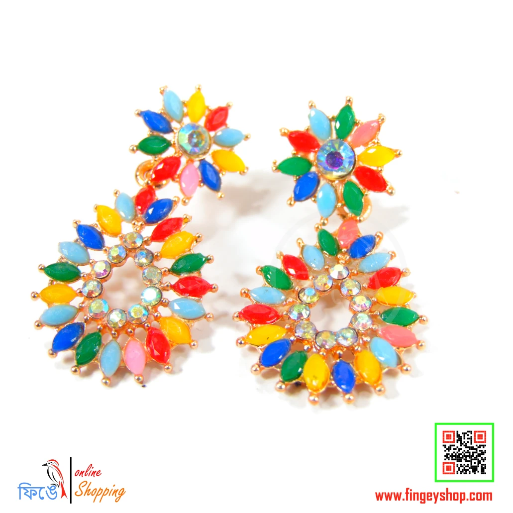 Multicolor stone earrings from Fingey Ecommerce/ Fingey ECOM